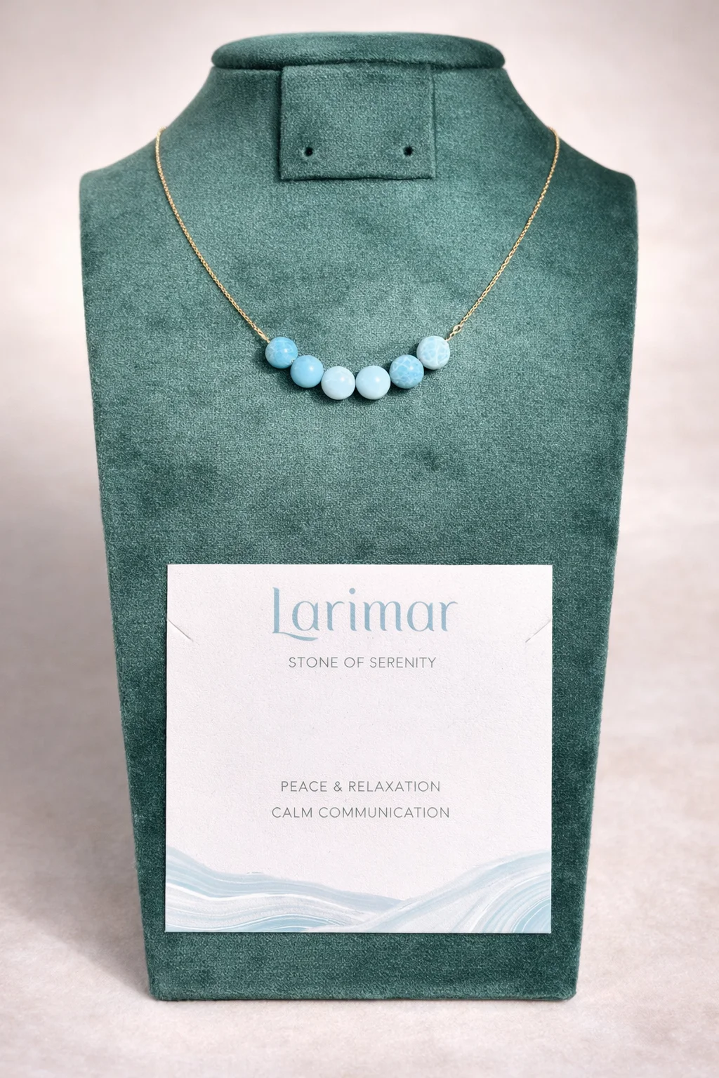 collier larimar avec acier inoxydable