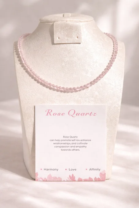 collier rose quartz
