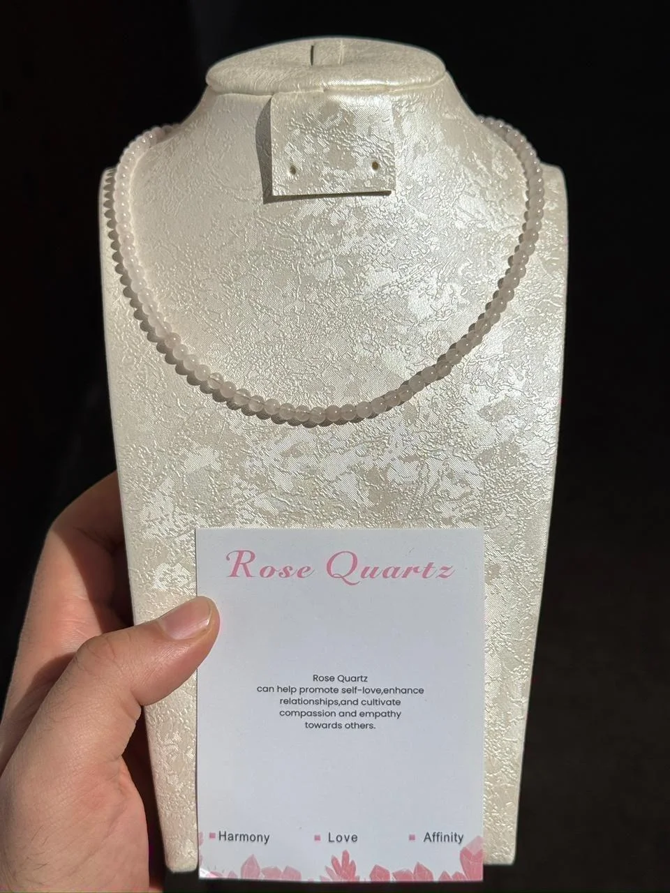 collier rose quartz