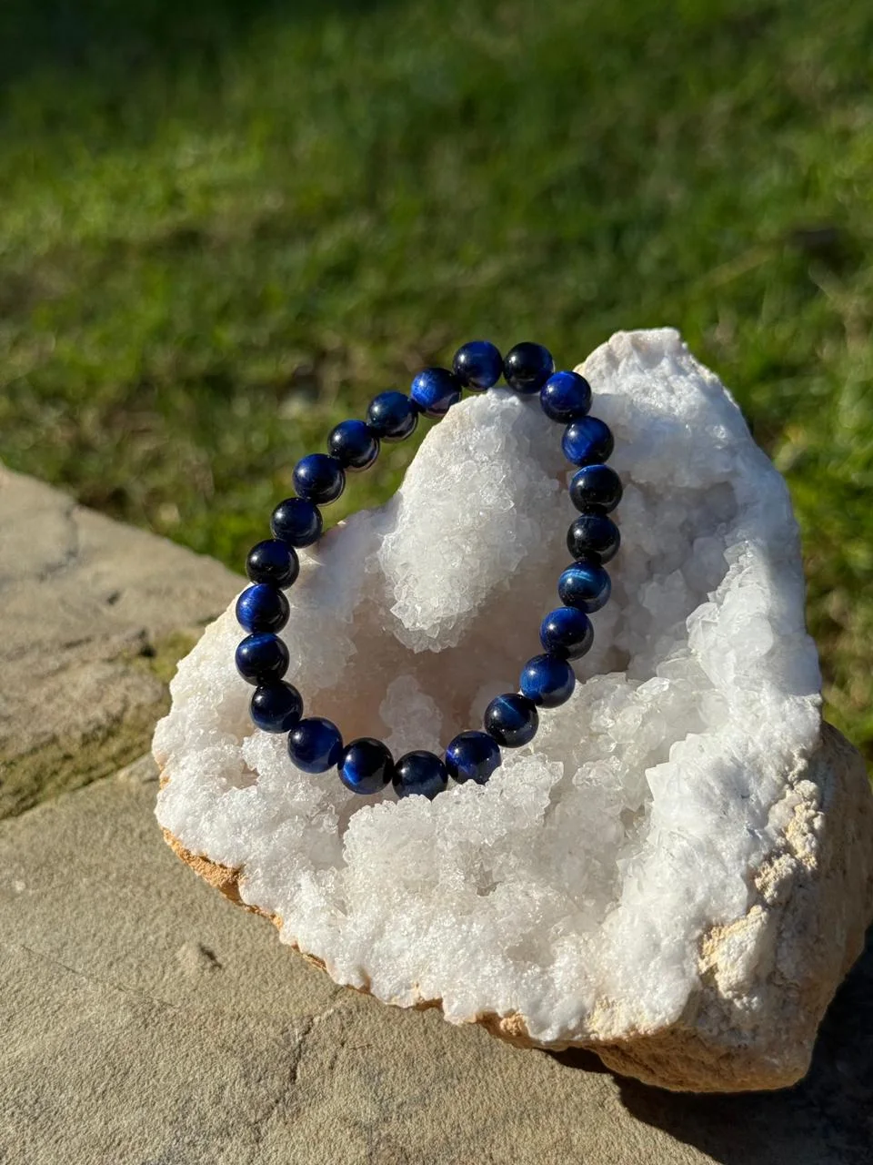 Bracelet œil de tigre bleu & Lapis-lazuli