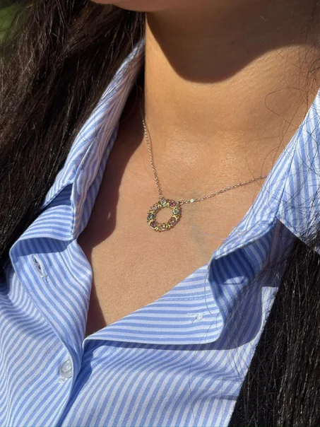 collier tourmaline en argent s925 /قلادة التورمالين من الفضة عيار 925