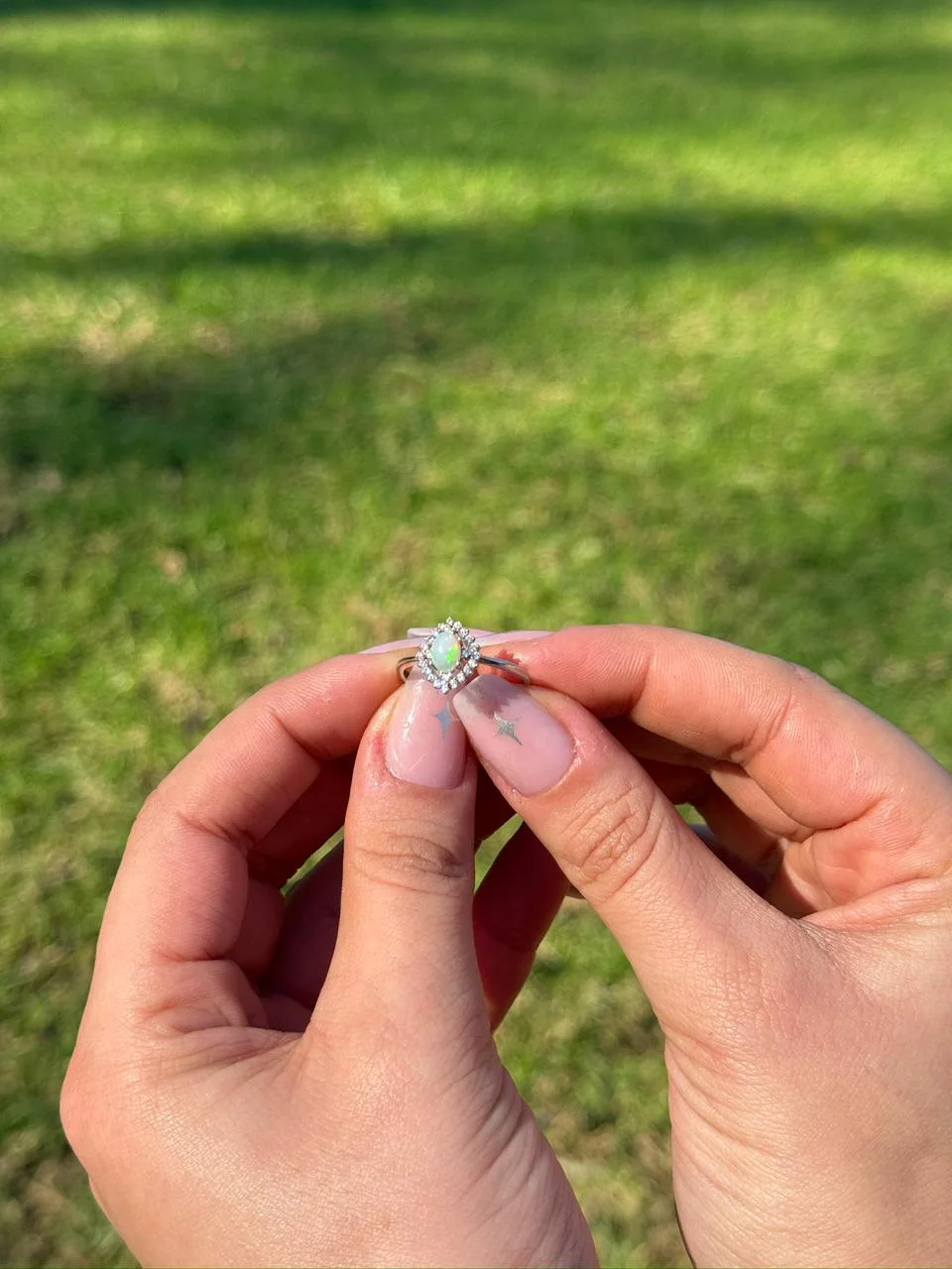 Bague opale en argent s925/خاتم أوبال من الفضة عيار 925