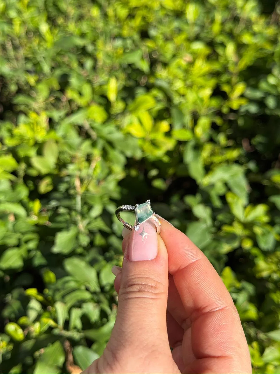 bague tree agate en argent s925 / خاتم حجر عقيق الشجرة من الفضة عيار 925