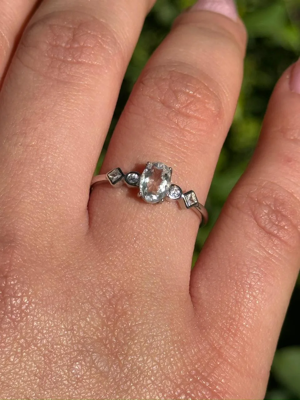 bague quartz claire en argent s925 /خاتم من الكوارتز الشفاف من الفضة عيار 925