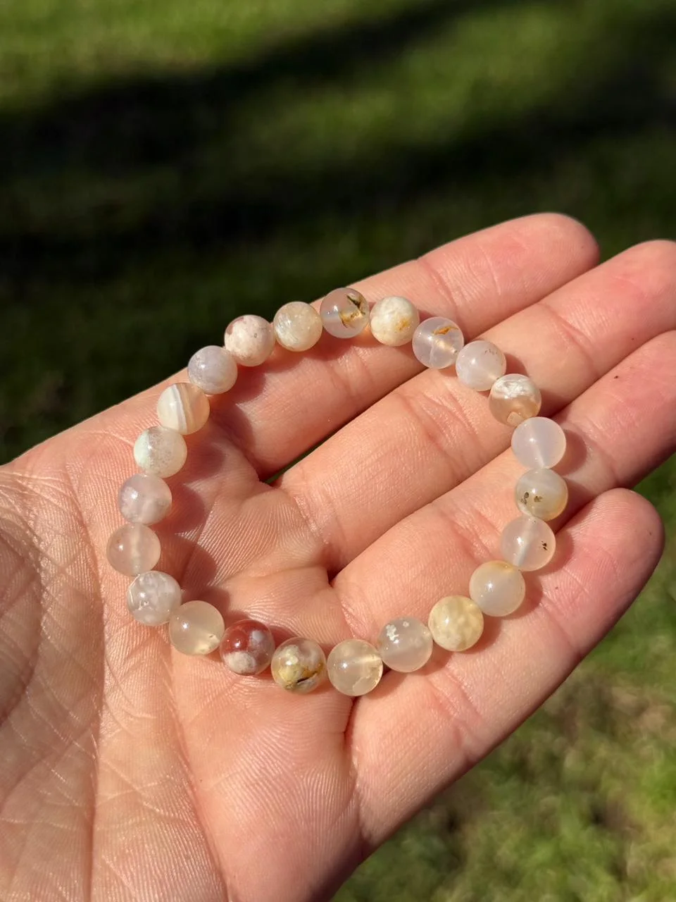 bracelet agate fleur / سوار من العقيق الزهري