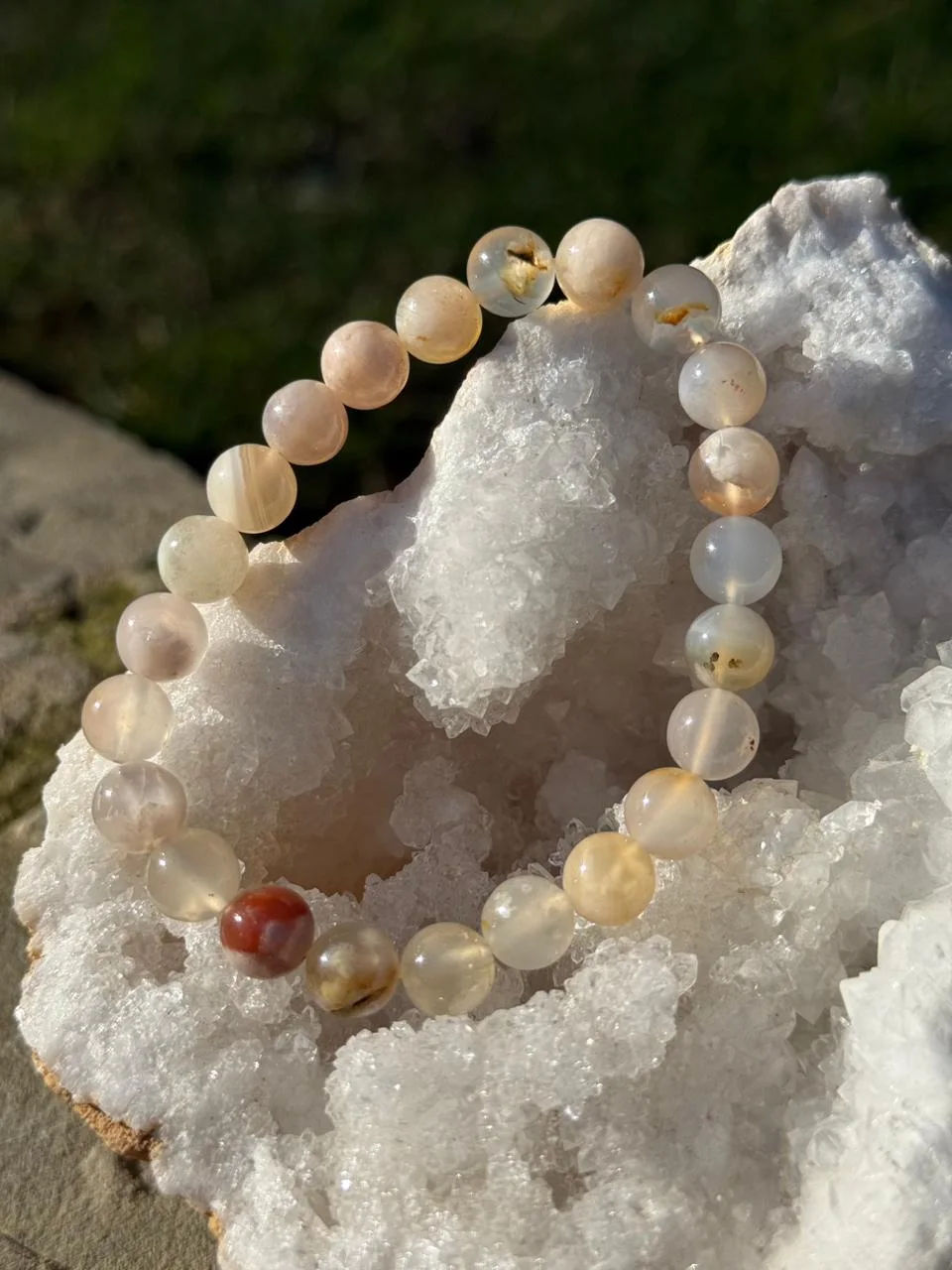 bracelet agate fleur / سوار من العقيق الزهري