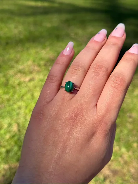 bague malachite en argent s925 / خاتم من الملاكيت من الفضة عيار 925