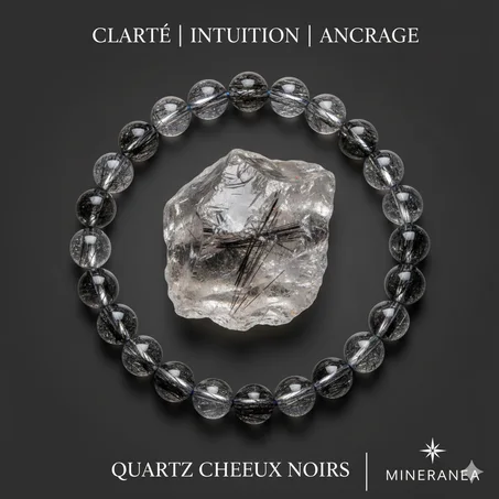 bracelet black hair quartz / سوار حجر الكوارتز الأسود