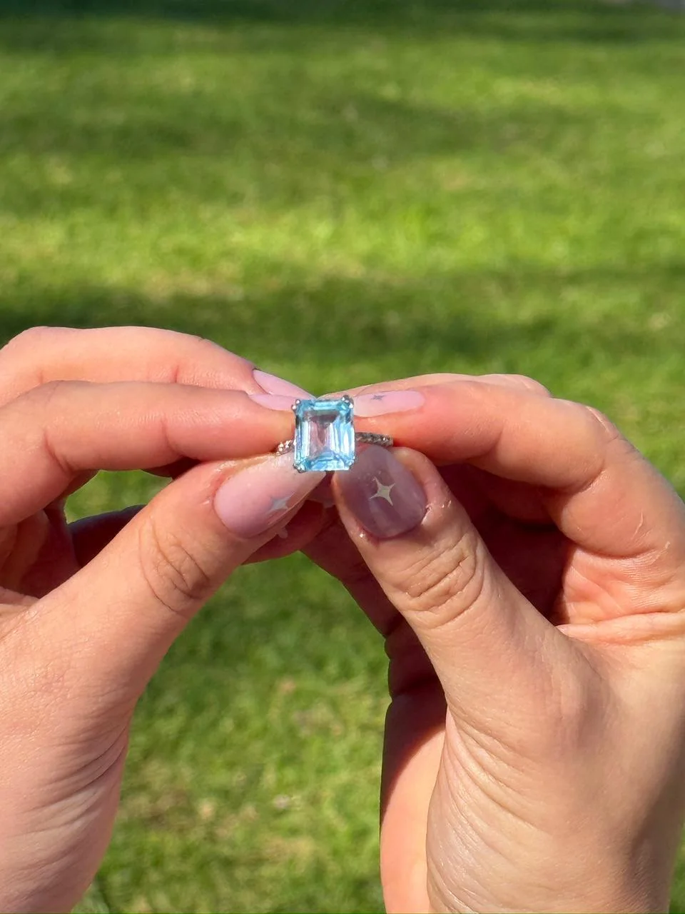 Bague topaz en argent s925/خاتم من التوباز الفضة عيار 925