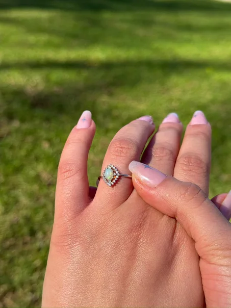 Bague opale en argent s925/خاتم أوبال من الفضة عيار 925