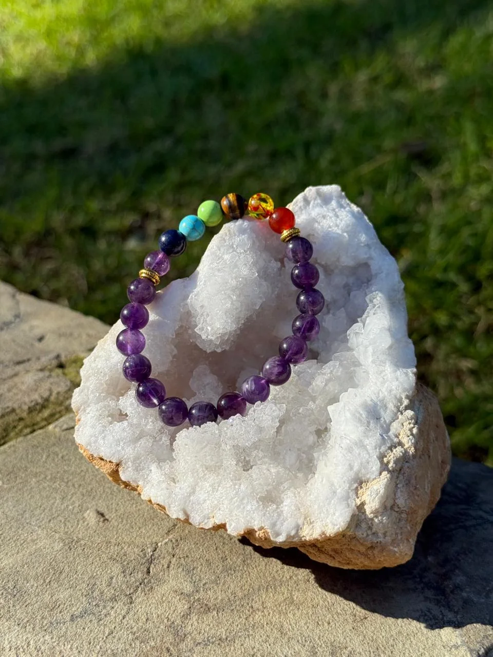 bracelet améthyste chakra /سوار شاكرا من الجمشت