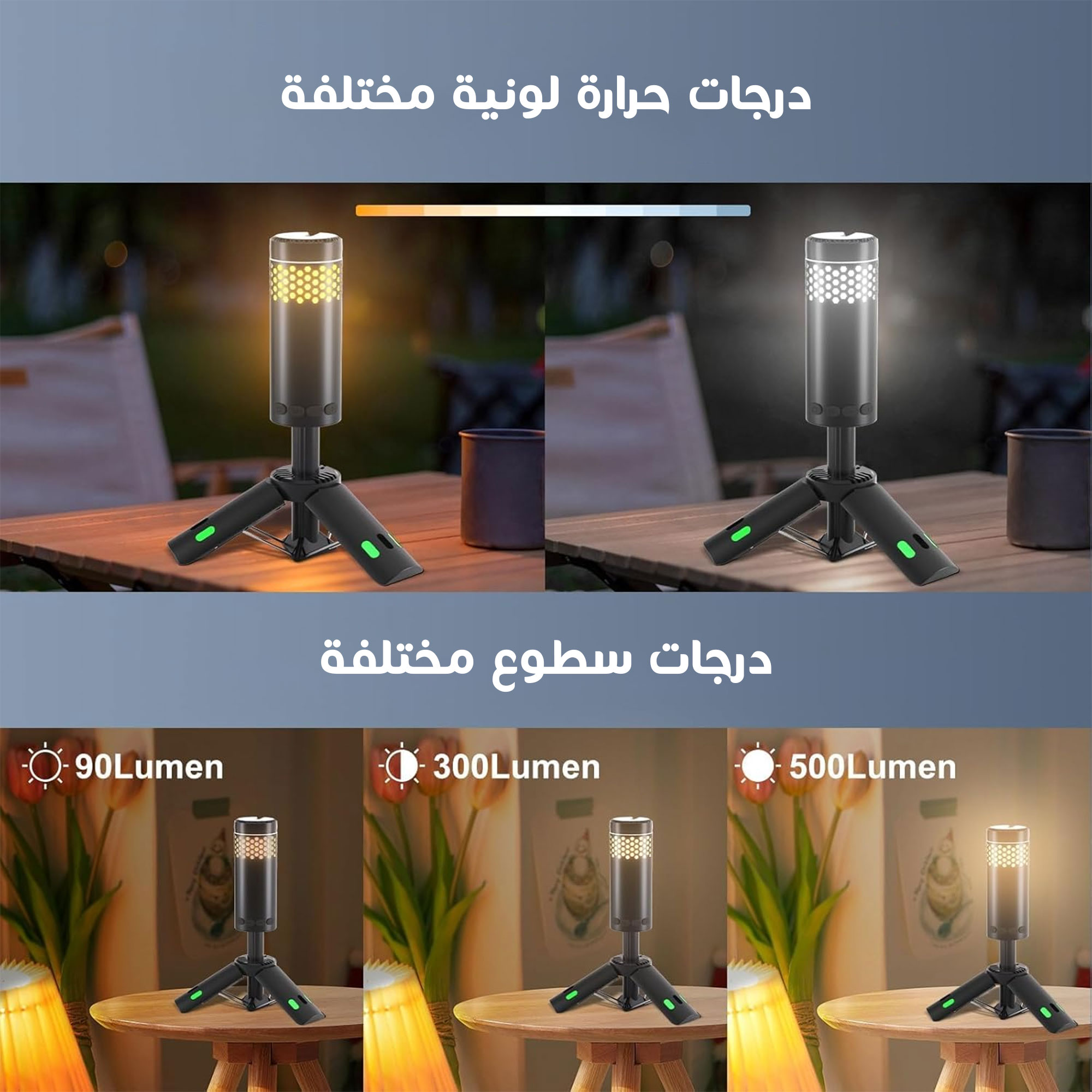 راعى الكشتات فانوس متعدد الاستخدامات مع بور بنك من DLC ضمان عاميين