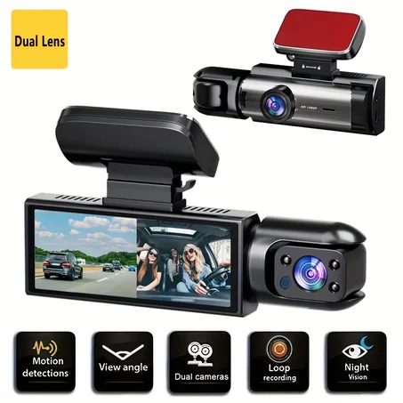 كاميرا السيارة Dash Cam HD - تصوير الطريق والداخل مع الرؤية الليلية