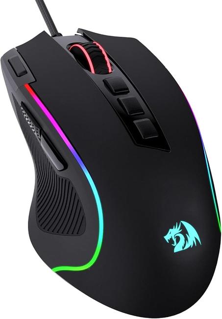 Redragon M612 Predator RGB Mouse para juegos, 8000 DPI con cable óptico con 11 botones programables y 5 modos retroiluminados, software compatible con teclas de bricolaje botón de disparo ráp