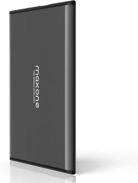 Maxone Disco duro externo portátil ultradelgado de 750 GB HDD USB 3.0 compatible con PC, portátil, gris carbón