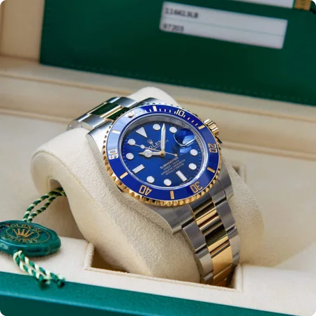 Rolex Submariner Golden Silver Blue