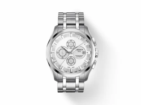 Tissot homme Couturier Chrono Robe en acier inoxydable automatique Montre Gris T0356271103100