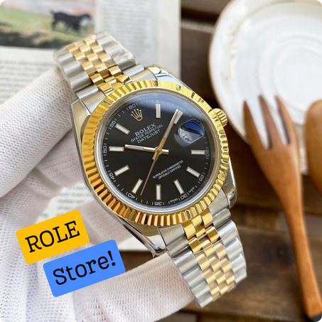 ROLEX DATEJUST JAUNE/NOIR SERTI