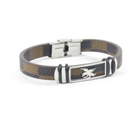 Bracelet A4 Argent + Acier inoxydable combinaison en cuir pour homme