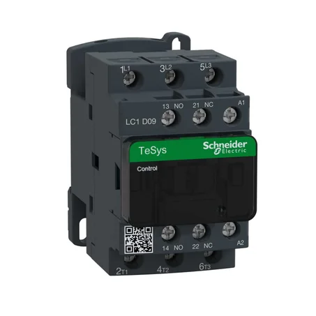 LC1D09M7 Schneider - Contacteur moteur triphasé - 3NO - 9A - Bobine 220Vca - Vis étrier - Tesys LC1D09