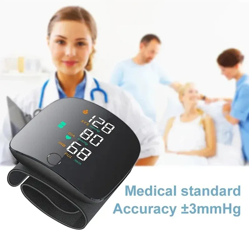 Wrist Blood Pressure Monitor – Rechargeable, Digital Large Display & Voice Broadcast with Carrying Case