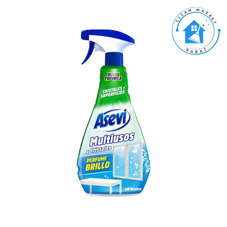 Asevi Nettoyant multi-usages et vitres - Nettoie et fait briller - Grande variété de surfaces - Aucune trace de taches - Séchage rapide - Parfum frais