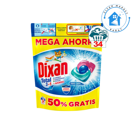 DIXAN CAPSULES 34 PCS TOTAL TRIO CAPS (408G) TOTAL CLASSIC (SAC)