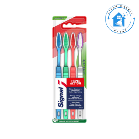 BROSSE A DENTS SOUPLE TRIPLE ACTION 4 Unité