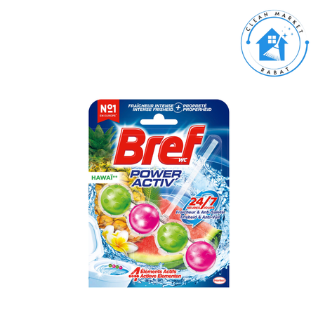 Bref WC Power Activ' Exotic Hawaï – 1 Bloc WC (50g) – Produit Nettoyant WC – Anti calcaire Mousse Nettoyante