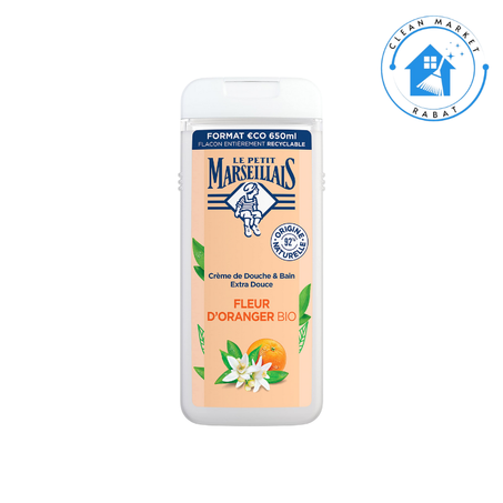 Le Petit Marseillais - Crème de Douche Extra Douce Fleur d'Oranger Bio (flacon de 650 ml)