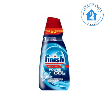 Finish All in 1 Max Power Gel Gel Détergent Brillance & Protection pour Lave-Vaisselle, 50 doses