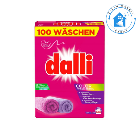 Dalli Lessive en Poudre pour Tissus Colorés 100 lavages 6kg Pays d'origine Allemagne