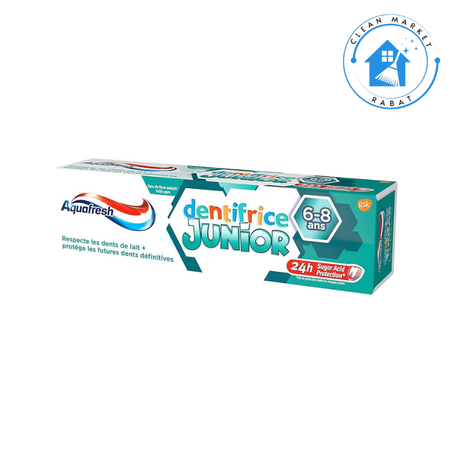 Aquafresh Dentifrice Junior, Pour les Enfants Entre 6 et 8 Ans, Protege les Dents En Croissance, Goût Menthe Douce 75ml