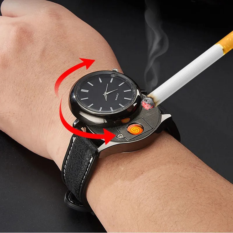 Watch With Cigarette Lighter