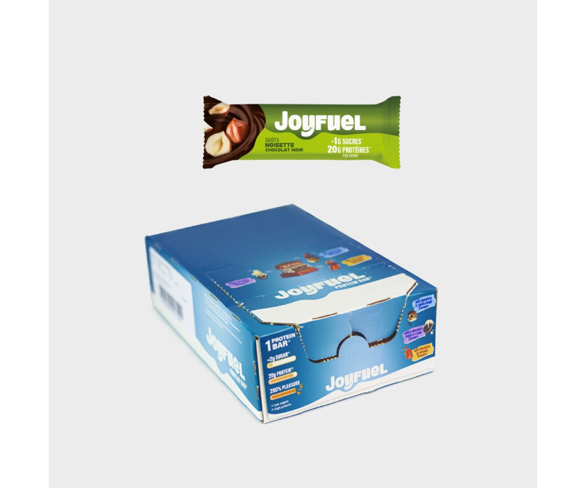 15 Barres Protéine 55g Joyfuel 20g de protéines - Noisette Chocolat Noir
