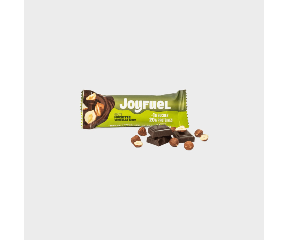 Barre Protéine 55g Joyfuel 20g de protéines - Noisette Chocolat Noir