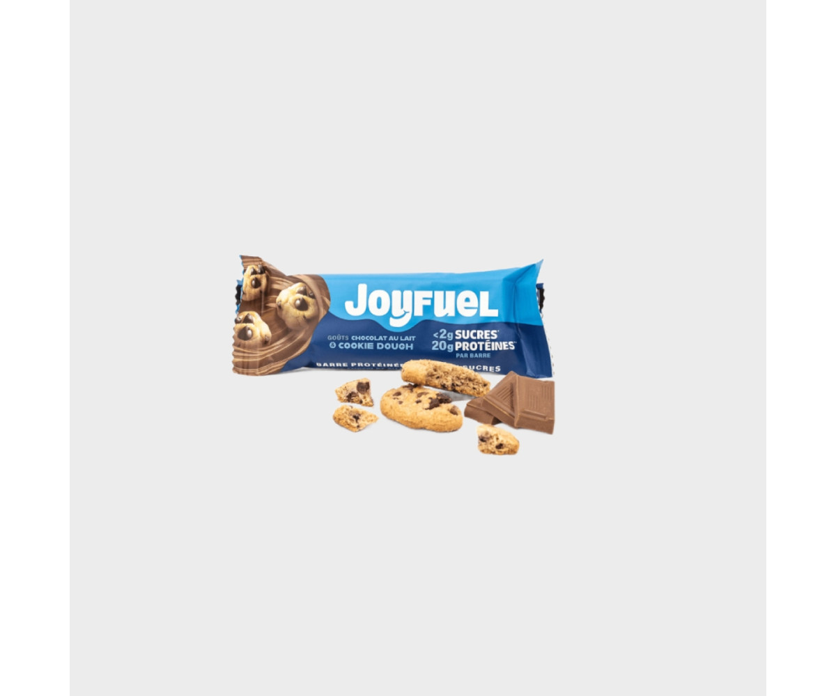 Barre Protéine 55g Joyfuel 20g de protéines - Chocolat au Lait Cookie Dough