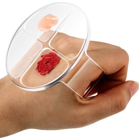 Paleta de maquillaje acrílico, paleta de mezcla de base, espátula de maquillaje de mano, bandeja de manicura para arte de uñas, espátula cosmética transparente para salón de belleza, base de 