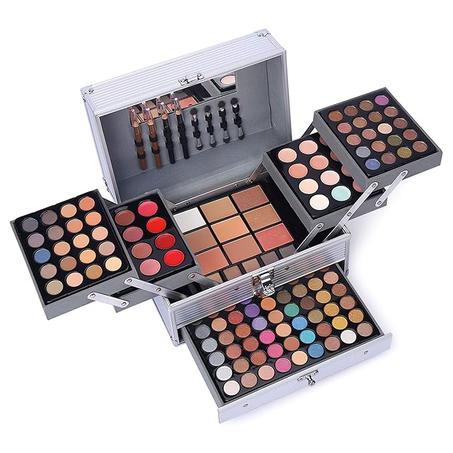 Kit de regalo de maquillaje todo en uno de 132 colores, incluye 94 sombras de ojos, 12 brillos de labios, 12 correctores, 5 polvos de cejas, 3 polvos faciales, 3 rubor, 3 sombras de contorno,