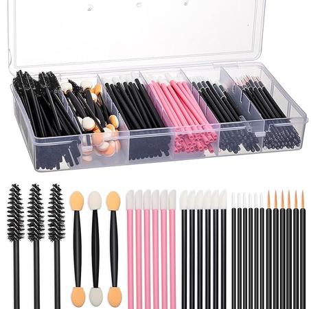 Kit de herramientas de maquillaje desechables de 300 piezas, cepillo para cejas/cepillo de rímel, aplicadores de labios/aplicadores de sombra de ojos/pincel delineador de ojos, accesorios des