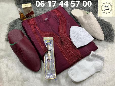 باك رمضاني : قندورة + بلغة + طاقية + عود الأرك + عطرعود +تقاشر