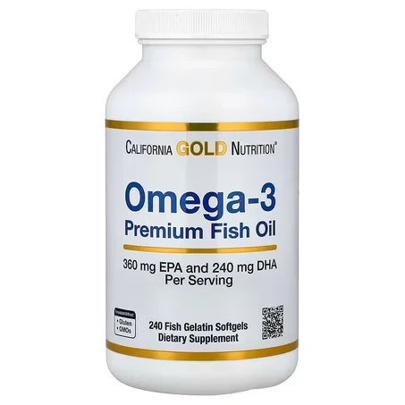 Omega-3 Huile de Poisson California Gold Nutrition – EPA DHA Haute Pureté 240 Gélules أوميجا-3، زيت سمك ممتاز