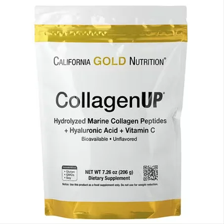 Collagène marin + vitamine C + acide hyaluronique – California Gold Nutrition 206 g CollagenUP®‎ كولاجين بحرية