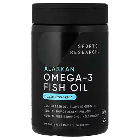 Oméga-3 Triple Strength – Sports Research 90 Capsule gélatine de poisson - زيت سمك معزز بأوميجا-3