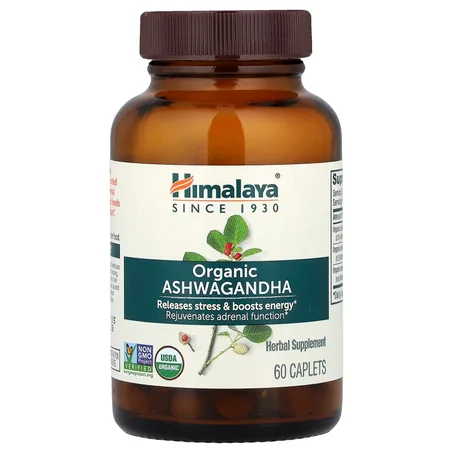 Ashwagandha Bio Himalaya 60 Comprimés – Adaptogène Anti-Stress عبعب منوم، أشواغاندا