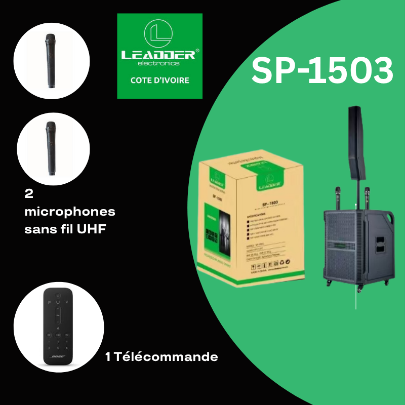 LEADDER SP-1503 : Le Système Audio Portable Ultime pour Vos Événements