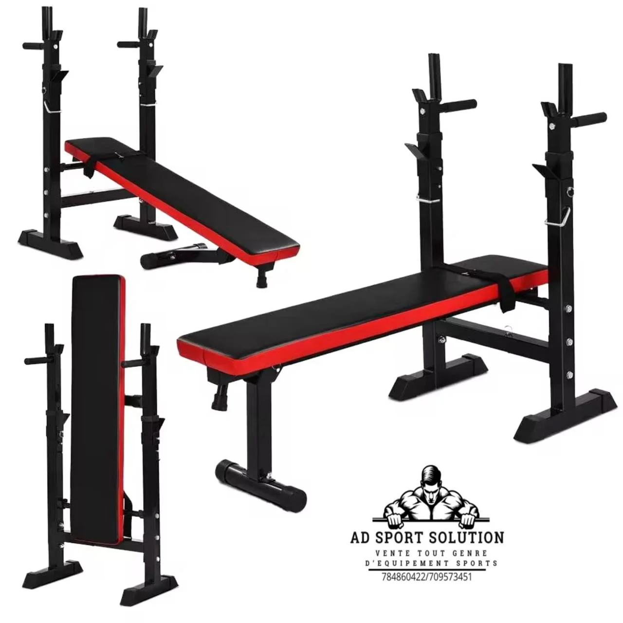 Chaise de musculation couché avec barre de dips