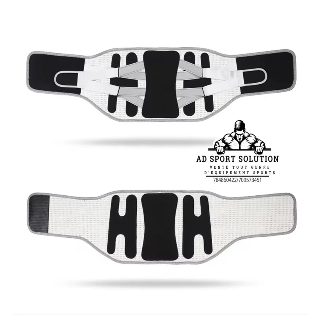 🏋️‍♂️ Ceinture Lombaire avec Stabilisateur Double Crochets