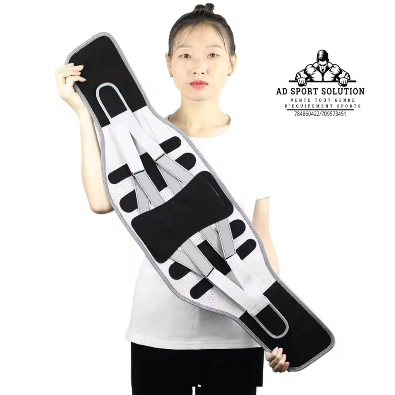 🏋️‍♂️ Ceinture Lombaire avec Stabilisateur Double Crochets