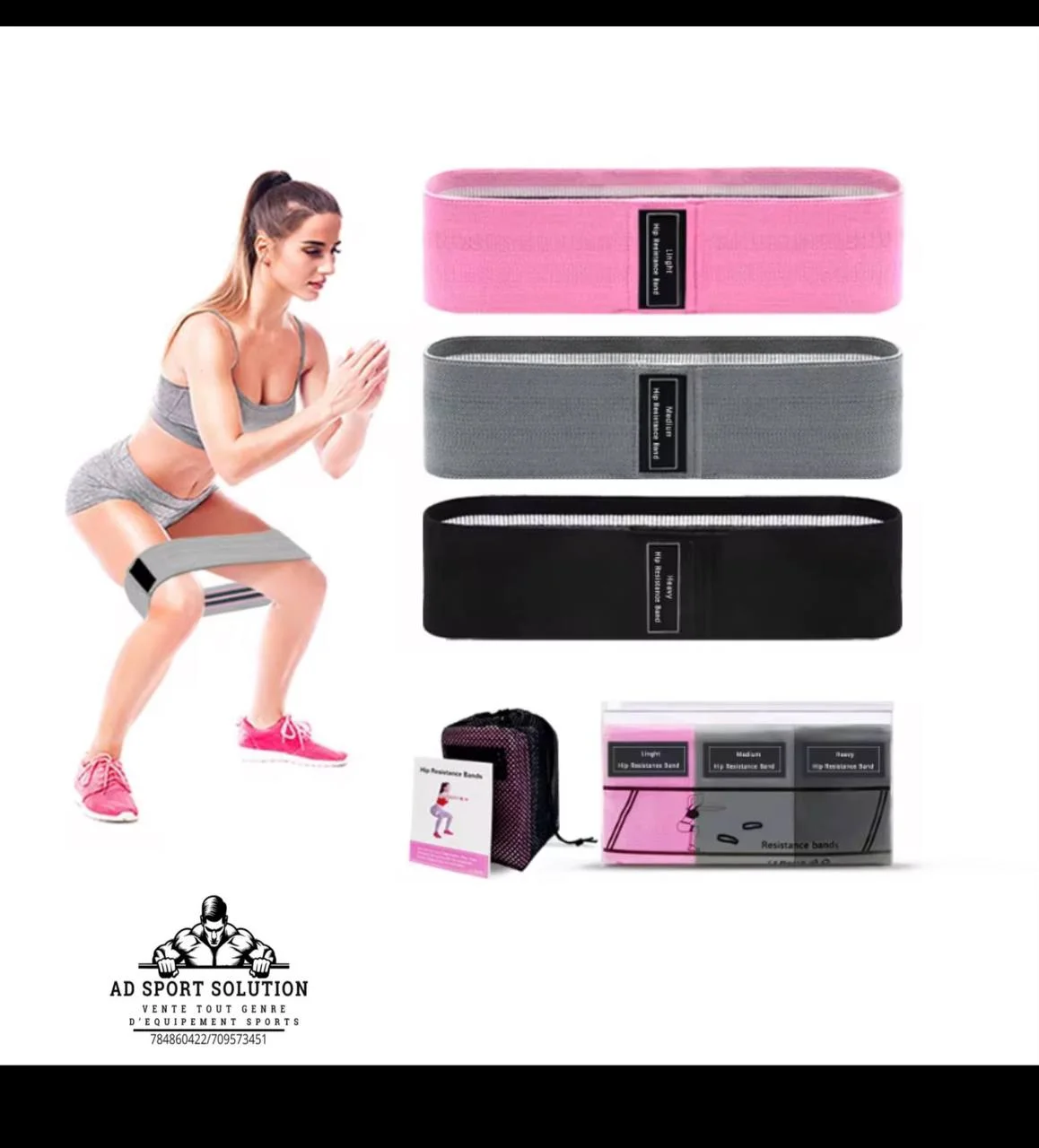 Bandes de Résistance en Tissu – Lot de 3 Niveaux